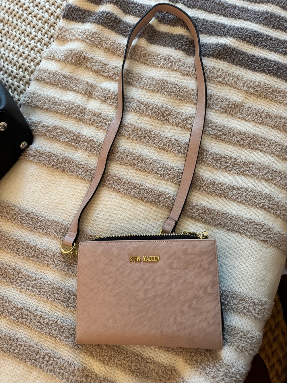 Steve Madden Dusty Pink Crossbody Bag with Gold Hardware